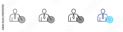 Hire icon set outline multistyle vector illustration concept