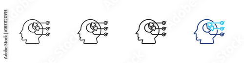 Psycometric icon set outline multistyle vector illustration concept