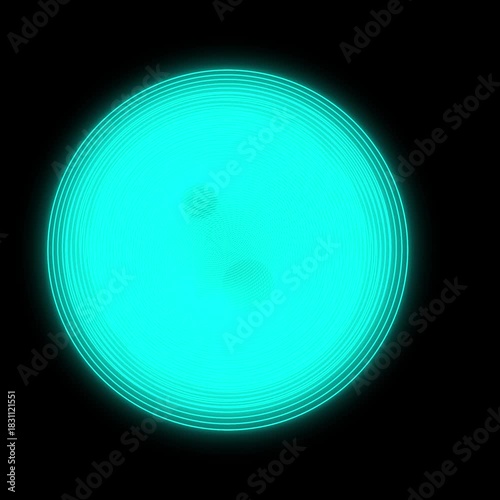 Pulsing Neon Blue Energy Tunnel Loop with Circular Rings and Glow Effect
