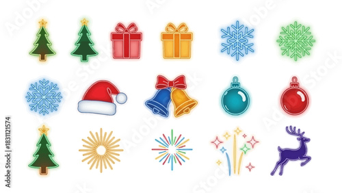 Festive Christmas Symbols: A collection of cheerful Christmas symbols ready to bring the holiday spirit.