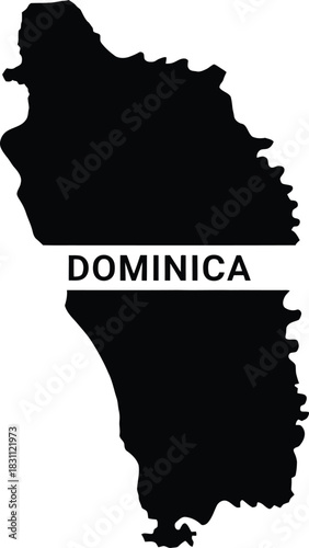Dominica map vector illustration black color isolated on transparent background geographic