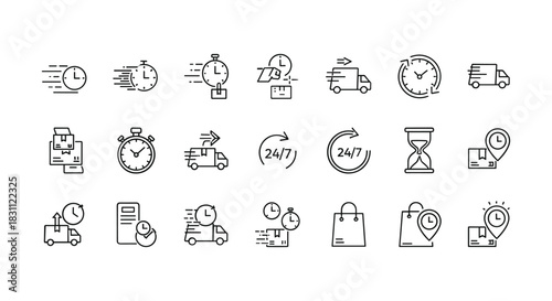 Fast delivery time concept of time, shipping, transportations, speed, and urgent sending is showing its speed