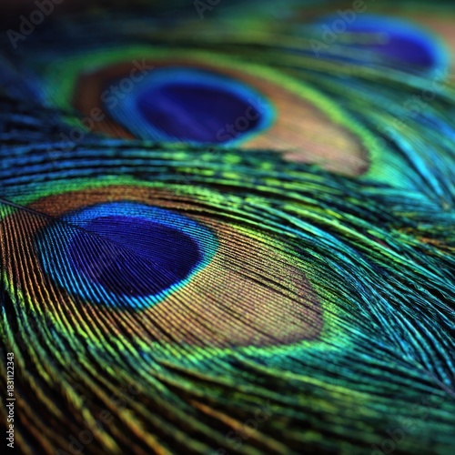 Close-Up View of Peacock Feathers in Stunning Colors.