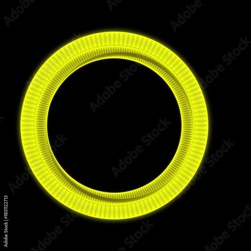 Bright Yellow Halo Ring Light With Textured Outer Edge