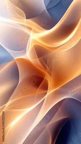 Abstract wavy lines flow in gold, creating dynamic art for digital backdrops