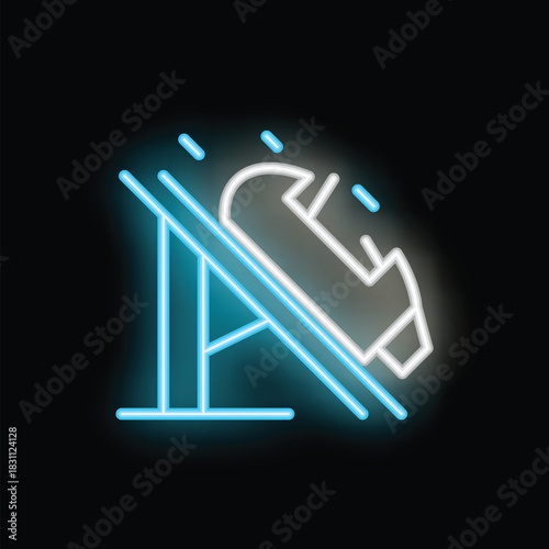 Neon roller coaster sign, great illustration for leisure and entertainment business