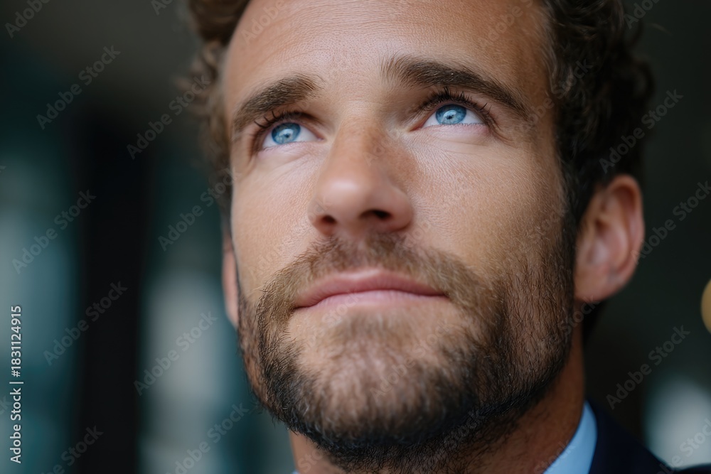 Obraz premium Portrait of man with blue eyes