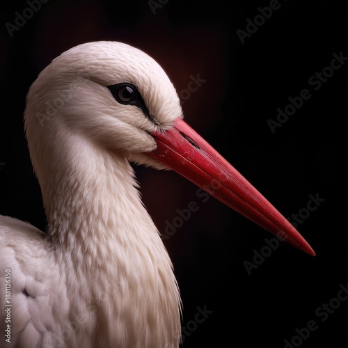White Seagull with Long Orange Beak
