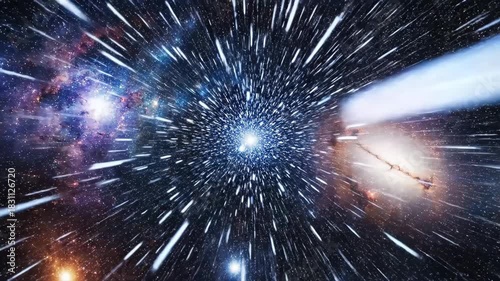 Hyperspace Travel Through Galaxy Stars Background Loop