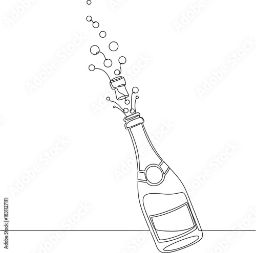 Champagne bottle celebration