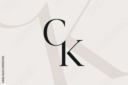 CK or KC letter logo icon design. Classic style luxury initials monogram.
