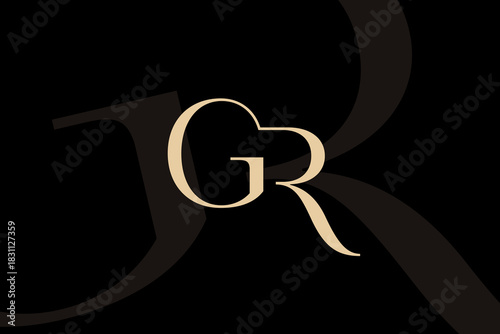 GR or RG letter logo icon design. Classic style luxury initials monogram.