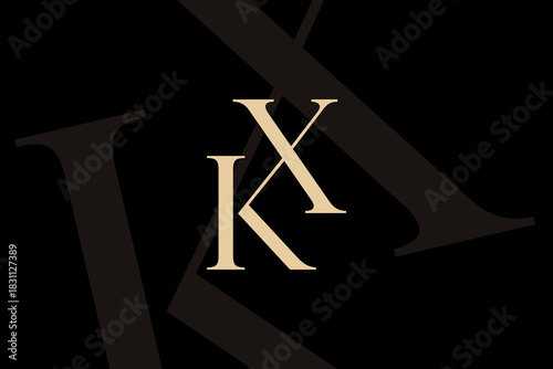 XK or KX letter logo icon design. Classic style luxury initials monogram.