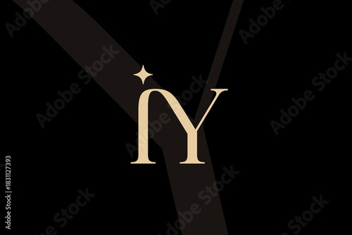 IY or YI letter logo icon design. Classic style luxury initials monogram.