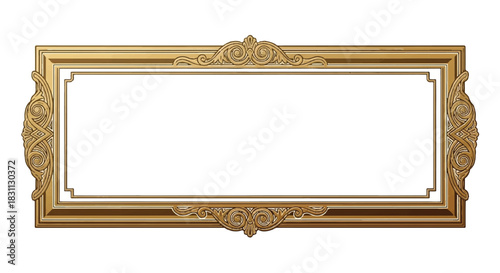 Ornate golden frame with intricate carvings and elegant design.