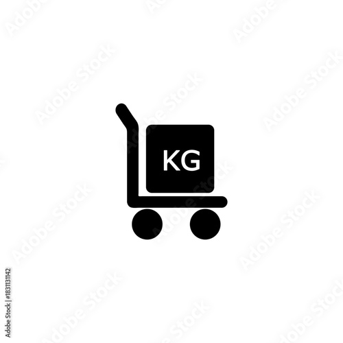 Equipment for cargo, pallets lifting and loading icon isolated on white background 