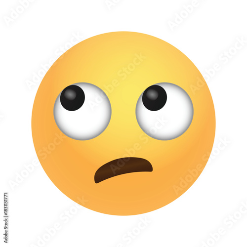 Face with rolling eyes emoji face emoticon.

