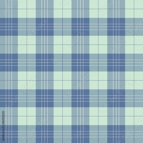Plaid pattern in white, green and blue