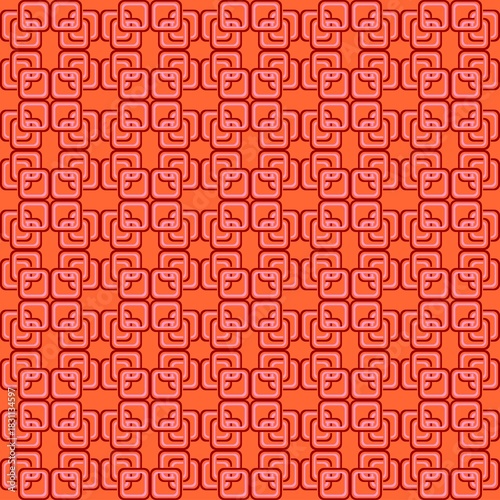 Pattern superellipses in pink, ruby, red and auntumn orange