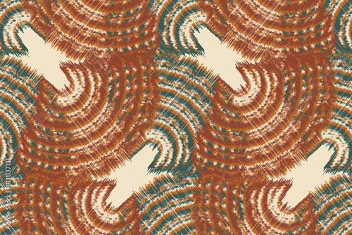 Ethnic abstract ikat art. Aztec ornament print. Geometric ethnic pattern seamless color oriental. Seigaiha pattern seamless vector. Ikat Fan Arch Seamless Pattern. Abstract background for textile.