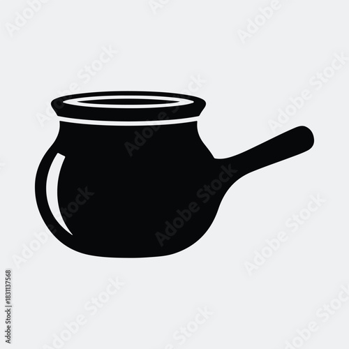 Silhouette coffee pot cezve simple black vector illustration