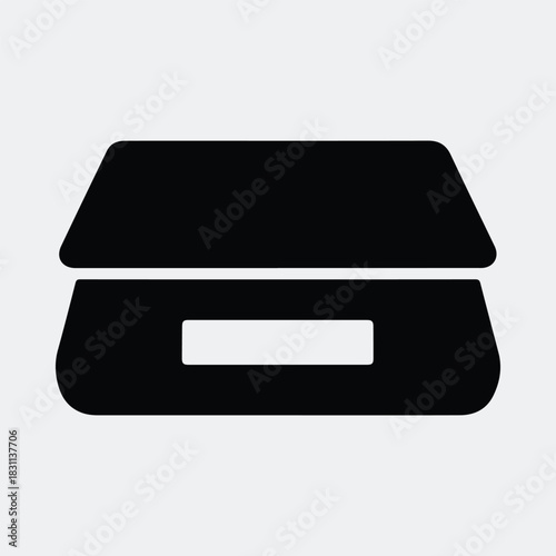 Silhouette digital scale simple electronic weighing measurement vector illustration