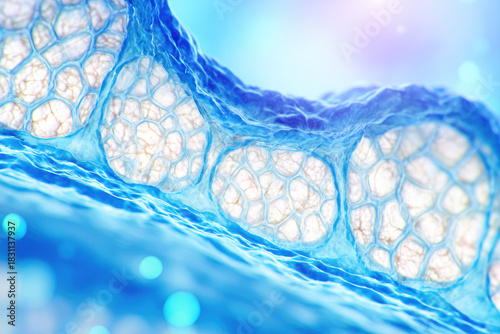 Dermatologist examining skin barrier structure under magnification showing healthy cells and protective layers in scientific and clinical context