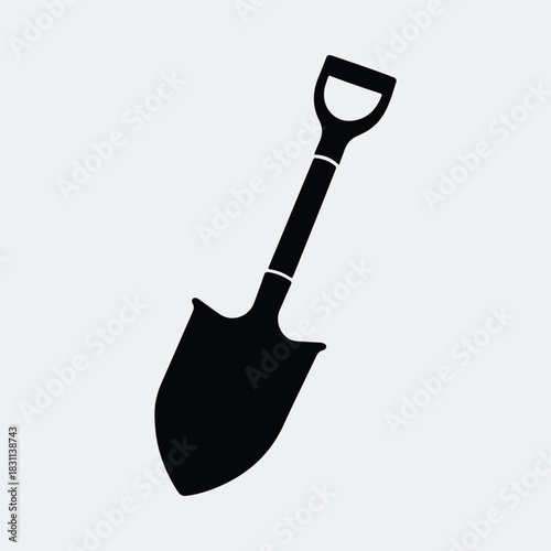 Silhouette of gardening shovel tool equipment vector illustration
