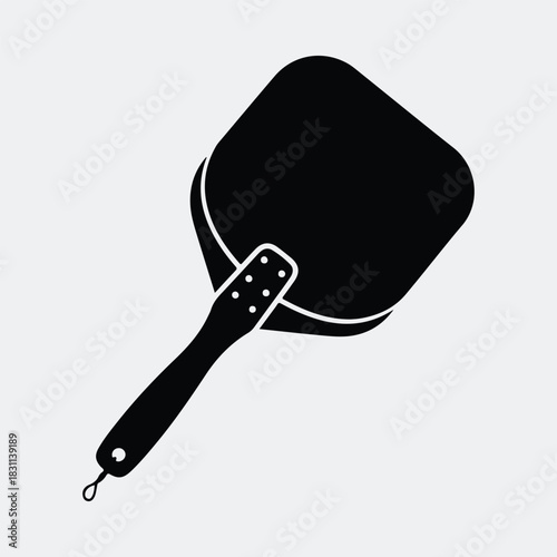 Silhouette pizza peel paddle isolated on white background vector illustration