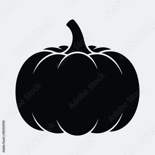 Silhouette Pumpkin isolated vector illustration for Halloween and Thanksgiving