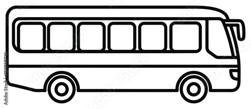 Public transport passenger bus outline art
