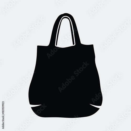 Silhouette shopping bag minimalist design for retail usage vector illustration