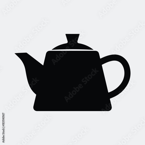 Silhouette teapot monochrome design for beverage preparation vector illustration