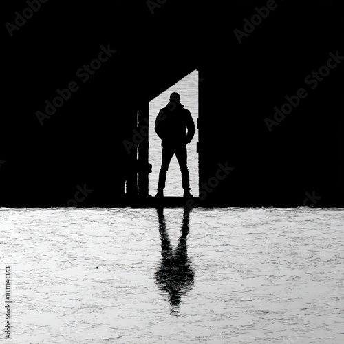 Nice Bridge silhouette frozen