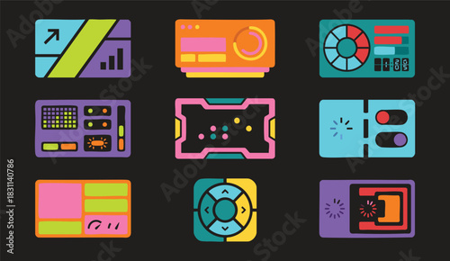 Collection user interface elements for website application computer display panel