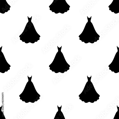 dress seamless pattern isolated on transparent background.