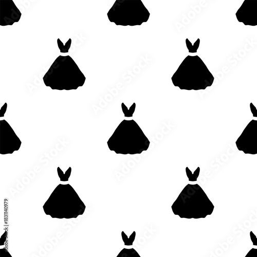 dress seamless pattern isolated on transparent background.