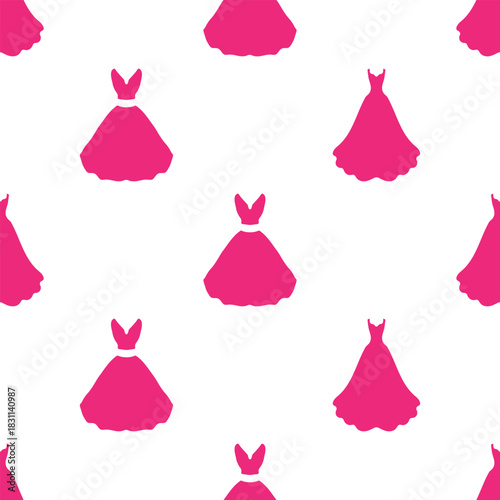 dress seamless pattern isolated on transparent background.