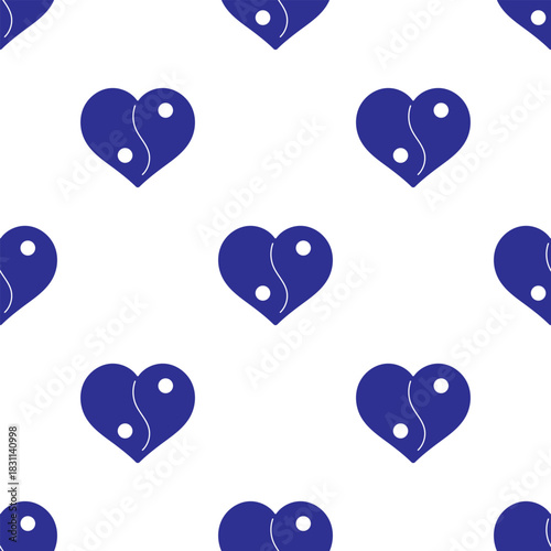 yin yang seamless pattern isolated on transparent background.