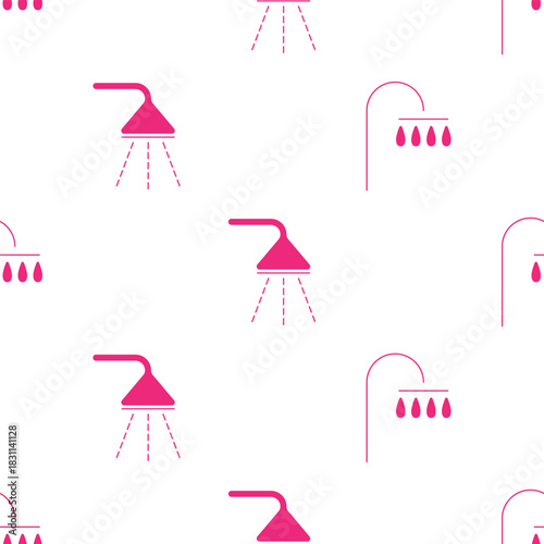 shower seamless pattern isolated on transparent background.