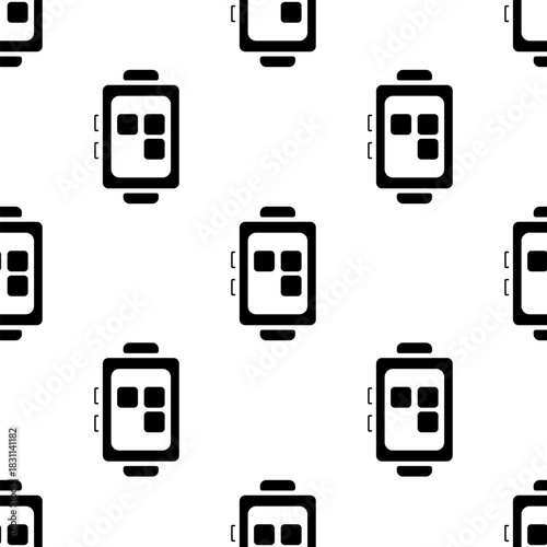 smart watch seamless pattern isolated on transparent background.