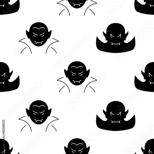 vampire seamless pattern isolated on transparent background.