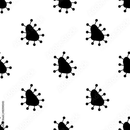 virus seamless pattern isolated on transparent background.