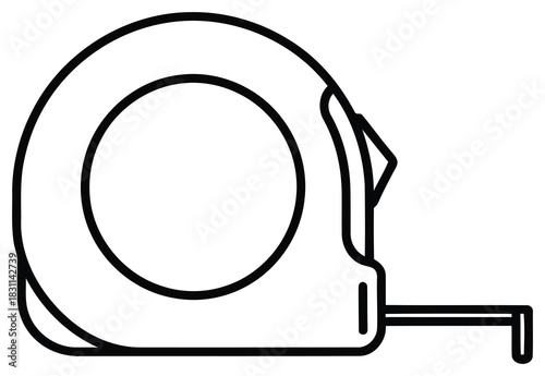 Tape measure line art icon for measurement