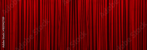 Theatrical red velvet curtain backdrop