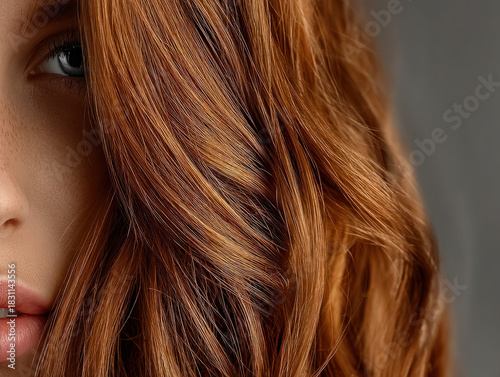 Female hair on white backgr...