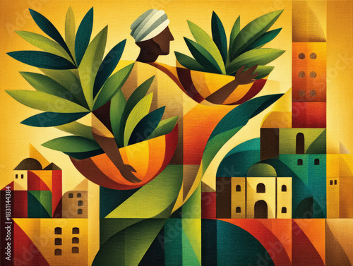 Indian farmer illustration