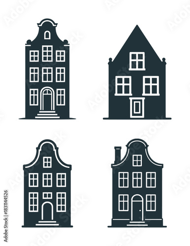 vector set illustration of netherlands house (artwork 1)