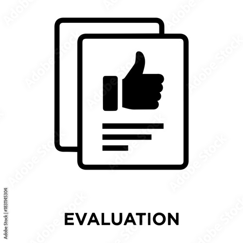 Credit and mortgage icon two sheets of paper with a thumbs up icon and three horizontal lines representing text in black ink