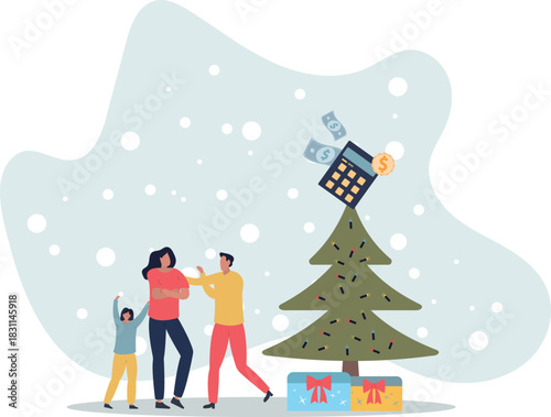 Family income .Characters planning and bookkeeping budget and household spending.life and employment of people.